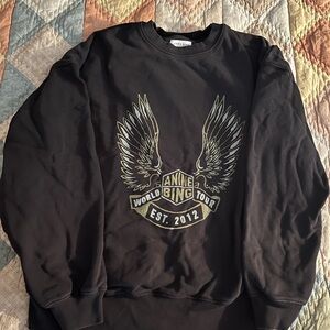 Anine Bing Black Graphic Crewneck Sweater